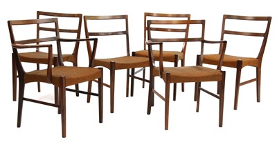 Lot 159 - A set of six Danish rosewood dining chairs