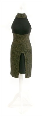 Lot 227 - A Chanel black and gold knitted dress