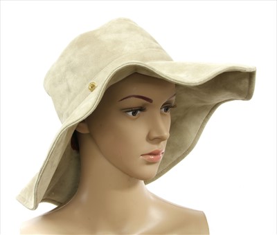 Lot 1132 - A Loco Piana beige suede wide brimmed hat