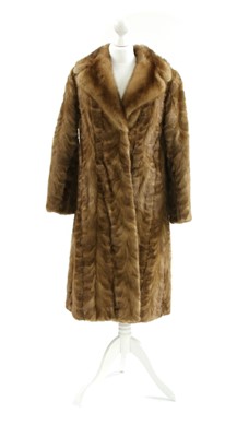 Lot 1107 - A mink light brown fur coat