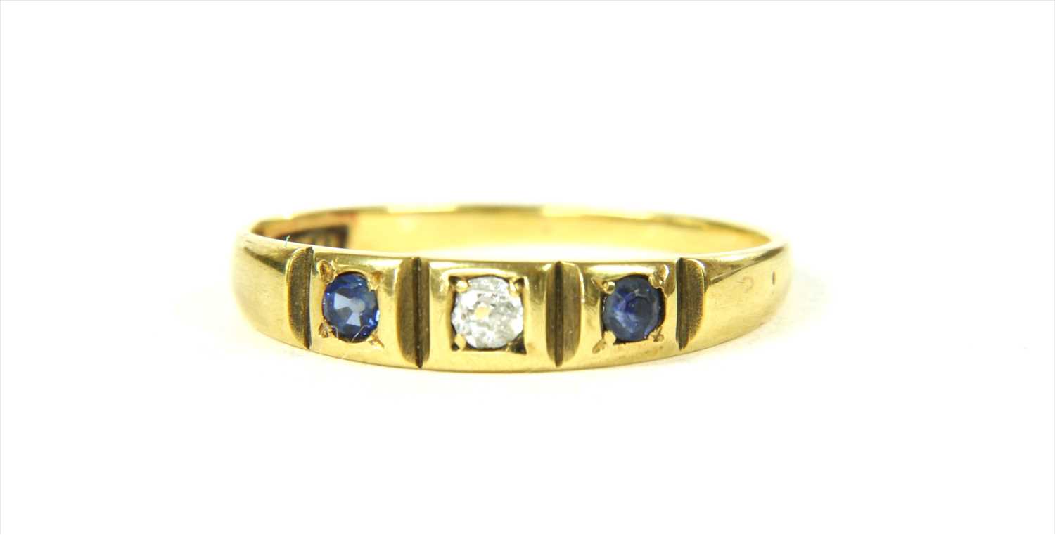 Lot 16 - A gold sapphire and diamond ring