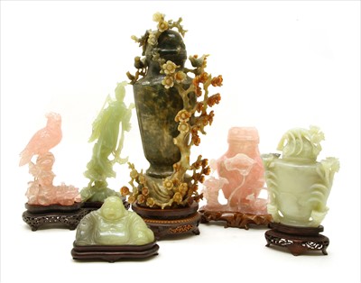Lot 298 - A group of Chinese carved hardstone figures