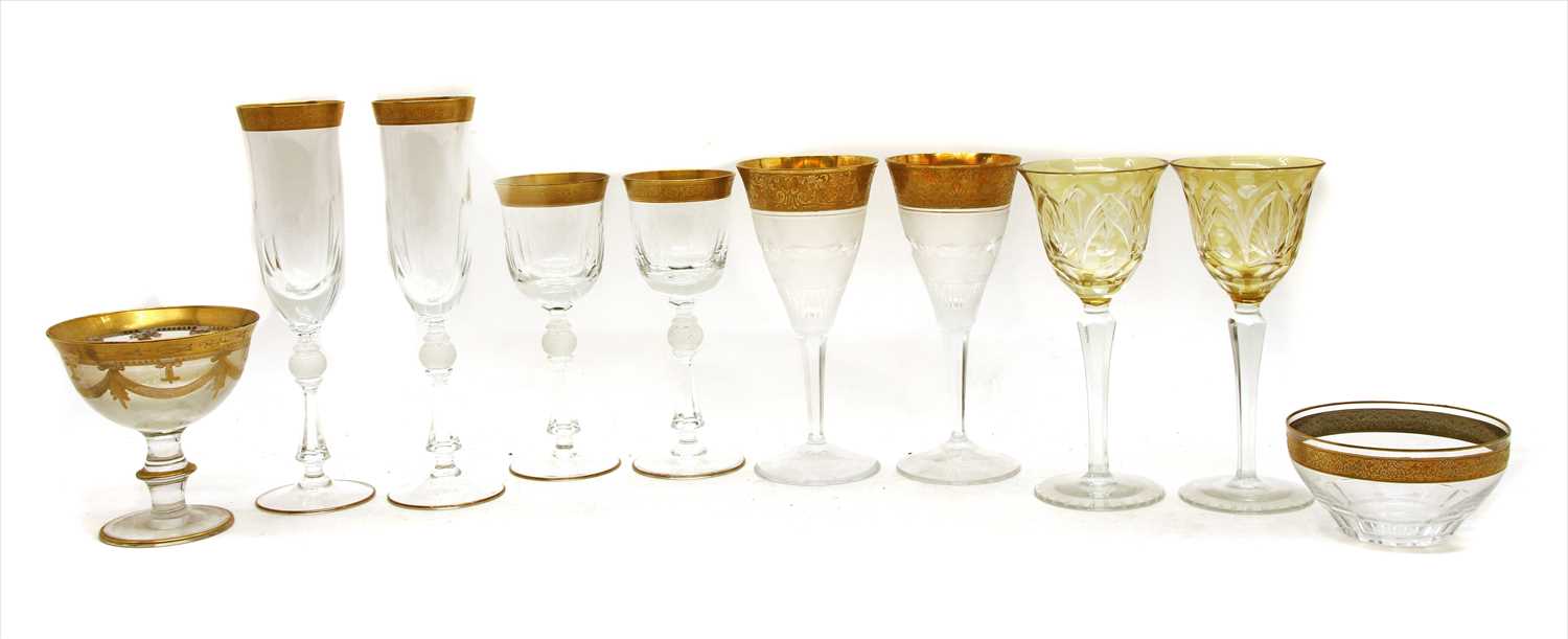 Lot 290 - A suite of Moser gilt heightened glassware