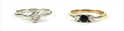 Lot 55 - A white gold single stone diamond ring