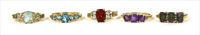 Lot 62 - Five gold rings