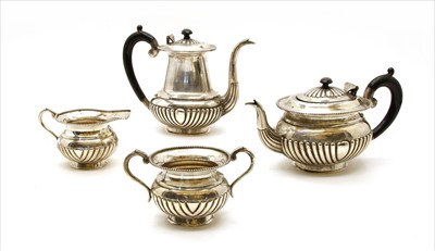 Lot 188 - A silver four piece tea set