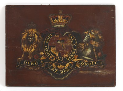Lot 659 - A painted carriage panel