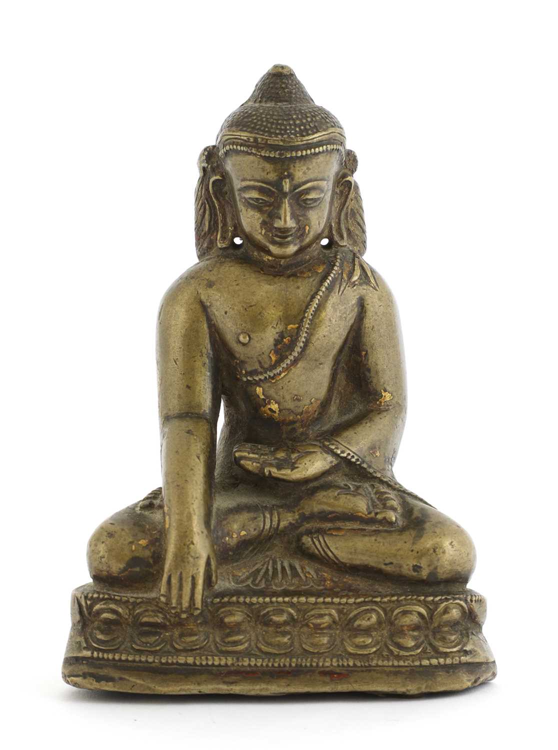 Lot 61 - A Tibetan bronze Shakyamuni Buddha