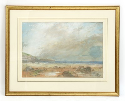 Lot 337 - George Sheffield (British, 1839-1924), Walkers on a sea shore, watercolour