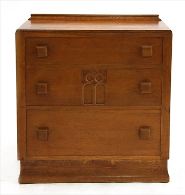 Lot 406 - A Heals style oak chest of drawers