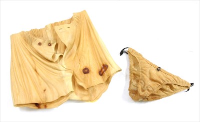 Lot 382 - A pair of Venetian novelty carved wooden knickers