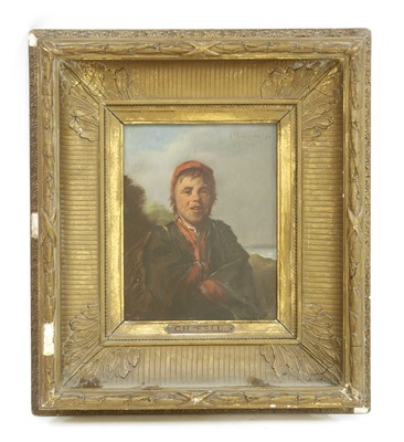 Lot 306 - Charles Francois Felu (French, 1830-1900), Study of a peasant boy