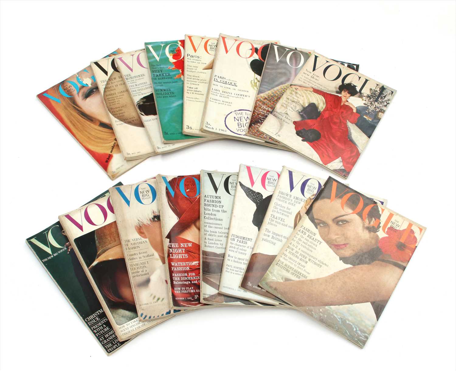 Lot 1252 - A collection of Vogue magazines