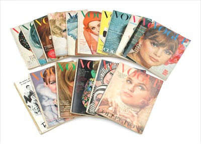Lot 1254 - A collection of Vogue magazines, 1965
