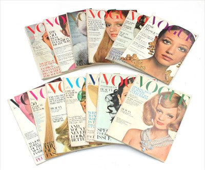 Lot 1257 - A collection of Vogue magazines, 1968