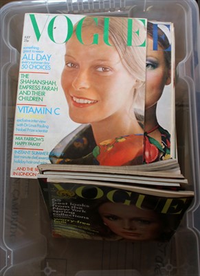 Lot 1259 - A collection of Vogue magazines, from 1970's