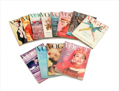 Lot 1261 - A collection of Vogue magazines, 1957-1959