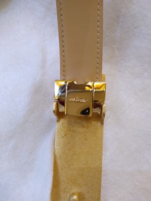 Lot 247 - A Cartier beige leather 'Love' belt