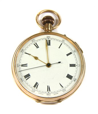 Lot 149 - A 9ct gold open-faced pin set chronograph pocket watch