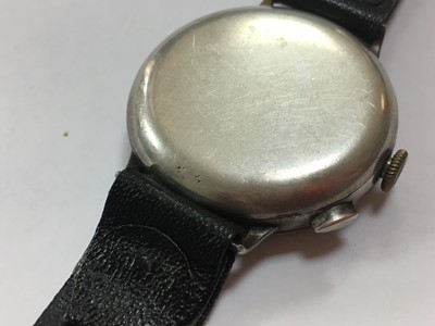 Lot 163 - A sterling silver mechanical chronograph wristwatch