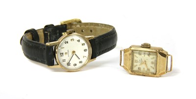 Lot 171 - A ladies' 9ct gold Omega mechanical strap watch