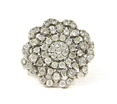 Lot 196 - A silver diamond cluster ring