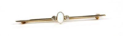 Lot 121 - A gold opal and diamond bar brooch