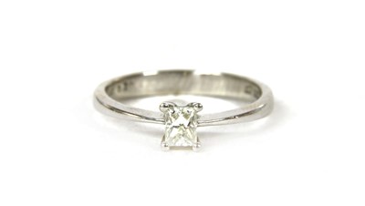 Lot 90 - A white gold single stone diamond ring
