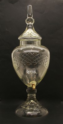 Lot 367 - A glass tea samovar