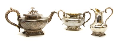 Lot 196 - A composite 19th century silver tea service