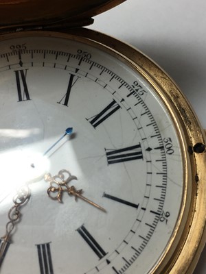 Lot 178 - A Swiss gold hunter repeater chronograph pocket watch