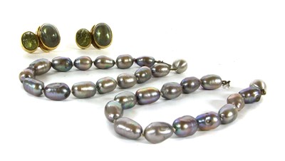 Lot 217 - Two white gold cultured freshwater pearl bracelets
