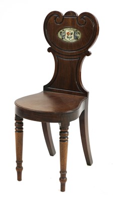 Lot 26 - A Victorian mahogany hall chair