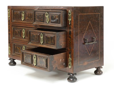 Lot 200 - A Spanish rosewood and inlaid table cabinet of drawers