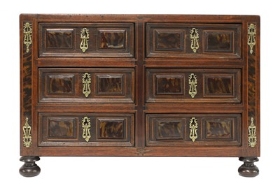 Lot 200 - A Spanish rosewood and inlaid table cabinet of drawers