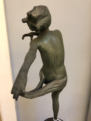 Lot 501 - A cold-painted bronze figure of a dancer