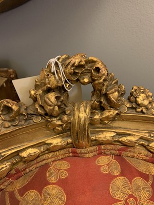 Lot 692 - A pair of French Louis XVI-style giltwood salon chairs