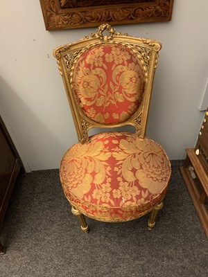 Lot 692 - A pair of French Louis XVI-style giltwood salon chairs