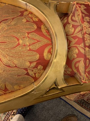Lot 692 - A pair of French Louis XVI-style giltwood salon chairs
