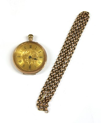 Lot 151 - A 9ct gold open-faced pin set fob watch