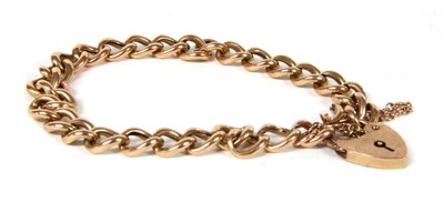 Lot 76 - A 9ct rose gold curb bracelet