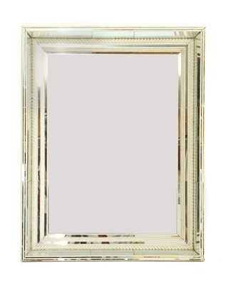 Lot 526 - A cream painted wall mirror