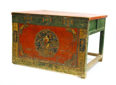 Lot 211 - A polychrome painted Tibetan altar table