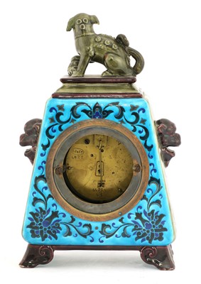 Lot 39 - An Aesthetic pottery mantel clock