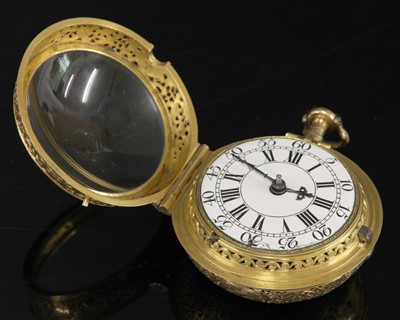 Lot 328 - A 22ct gold fine William Webster quarter repeater verge watch, c.1715