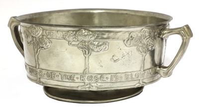 Lot 191 - A Tudric pewter twin-handled bowl