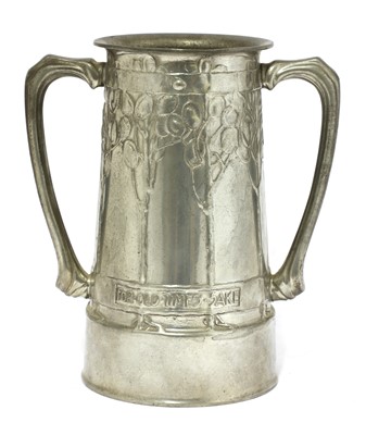 Lot 192 - A Liberty & Co. Tudric pewter twin-handled vase