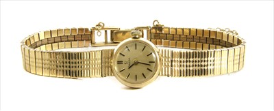 Lot 187 - A ladies' 9ct gold Omega mechanical bracelet watch, c.1960