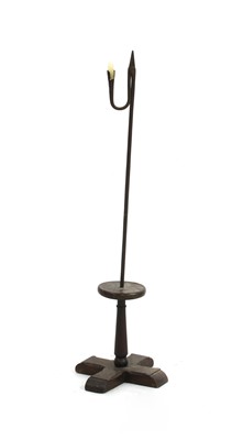 Lot 169 - An early iron candle and rush light holder