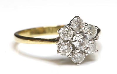 Lot 290 - An 18ct gold diamond cluster ring by Fred E Ullmann